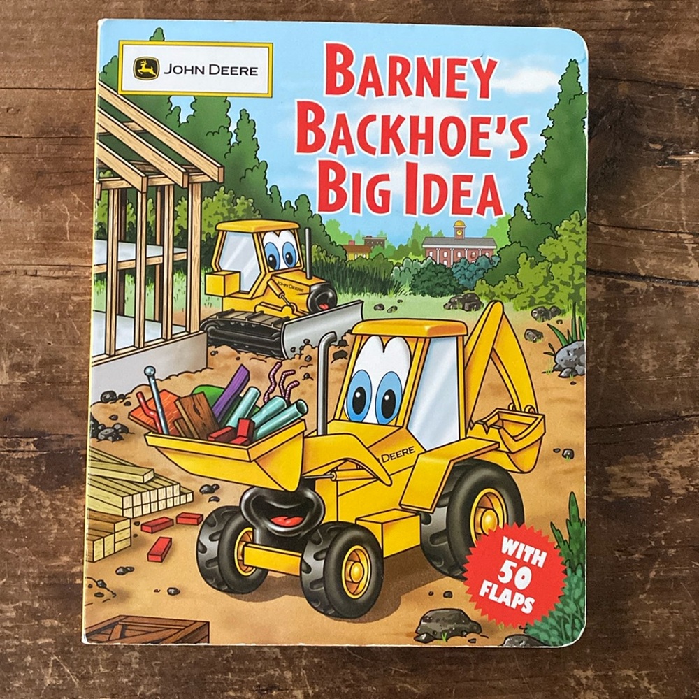 John Deere Barney Backhoe’s Big Idea Board Book with 50 Flaps